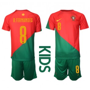 Maillot de foot le Portugal Bruno Fernandes #8 Domicile enfant Monde 2022 Manches Courte (+ pantalon court)